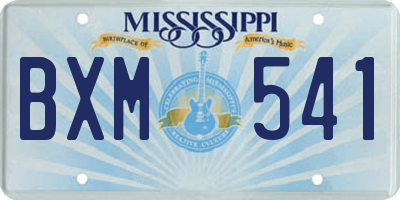 MS license plate BXM541