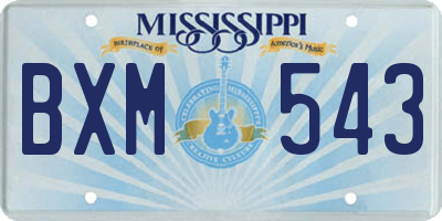 MS license plate BXM543