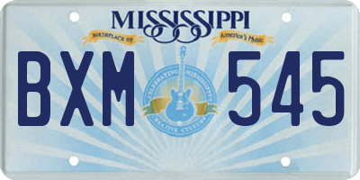 MS license plate BXM545