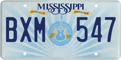 MS license plate BXM547