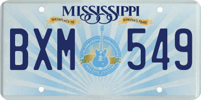MS license plate BXM549