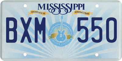 MS license plate BXM550