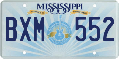 MS license plate BXM552