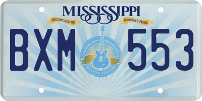 MS license plate BXM553