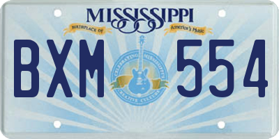 MS license plate BXM554