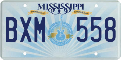 MS license plate BXM558