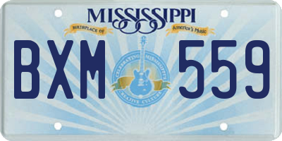 MS license plate BXM559
