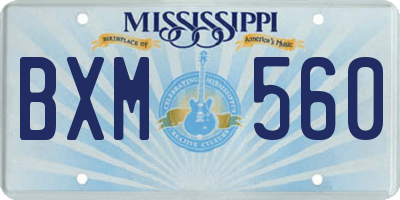 MS license plate BXM560