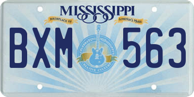 MS license plate BXM563