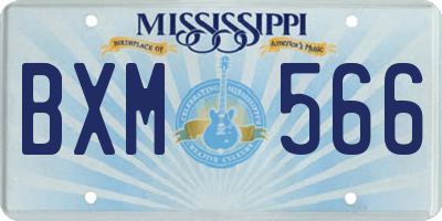 MS license plate BXM566