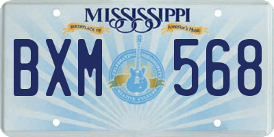 MS license plate BXM568