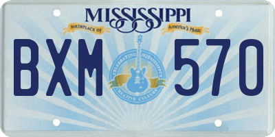 MS license plate BXM570