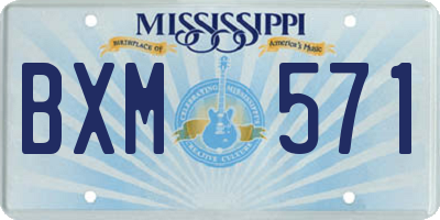 MS license plate BXM571