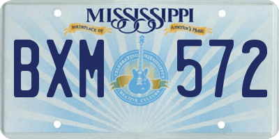 MS license plate BXM572