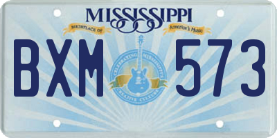 MS license plate BXM573