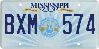 MS license plate BXM574