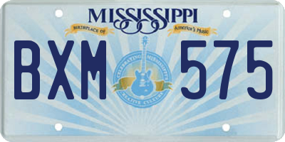 MS license plate BXM575