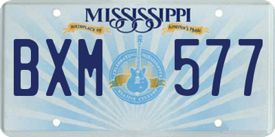 MS license plate BXM577