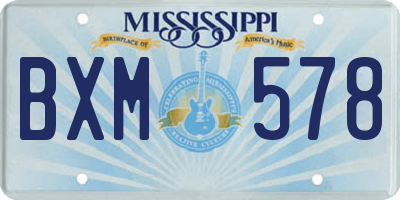 MS license plate BXM578