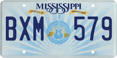 MS license plate BXM579