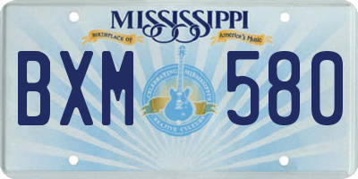 MS license plate BXM580