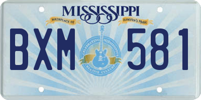 MS license plate BXM581