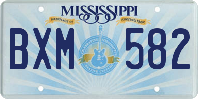 MS license plate BXM582