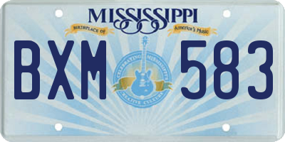 MS license plate BXM583