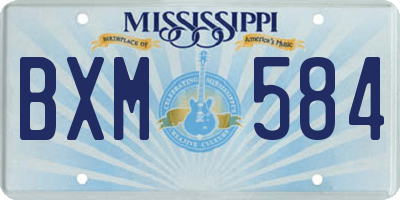 MS license plate BXM584