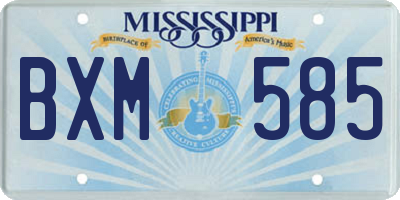MS license plate BXM585
