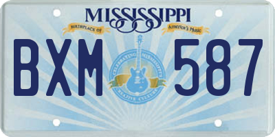 MS license plate BXM587