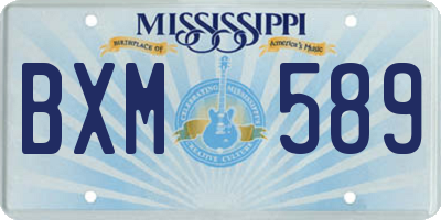 MS license plate BXM589