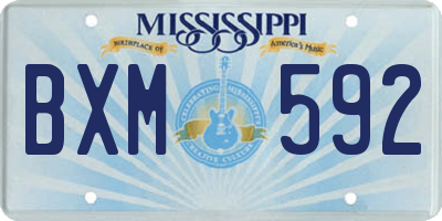 MS license plate BXM592