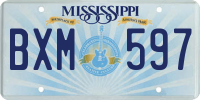 MS license plate BXM597