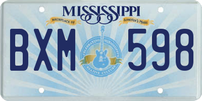 MS license plate BXM598