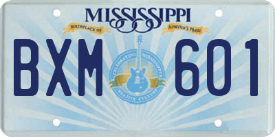 MS license plate BXM601