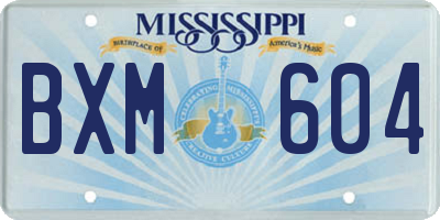 MS license plate BXM604