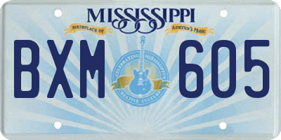 MS license plate BXM605