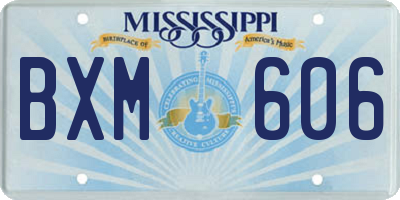 MS license plate BXM606