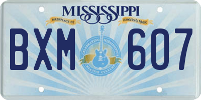 MS license plate BXM607