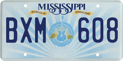 MS license plate BXM608
