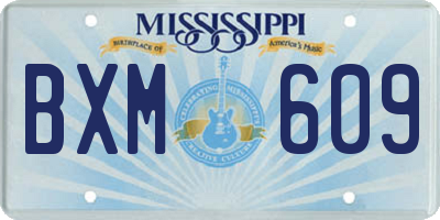 MS license plate BXM609