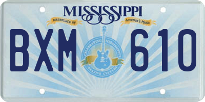 MS license plate BXM610