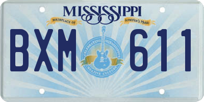 MS license plate BXM611