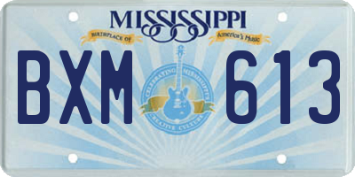 MS license plate BXM613