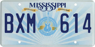 MS license plate BXM614