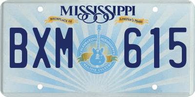 MS license plate BXM615