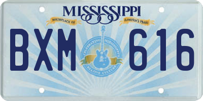 MS license plate BXM616