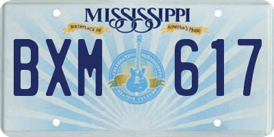 MS license plate BXM617