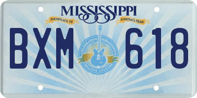 MS license plate BXM618